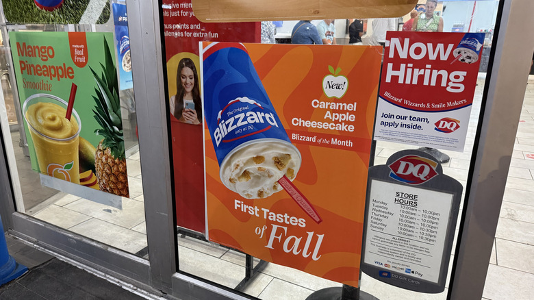 Dairy Queen's Caramel Apple Cheesecake Blizzard sign