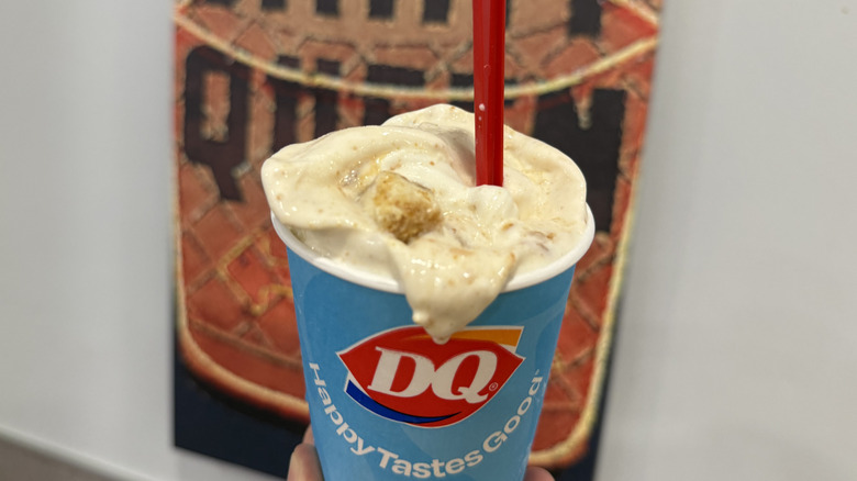 Close up of Dairy Queen's Caramel Apple Cheesecake Blizzard