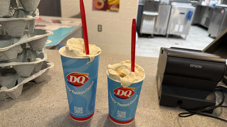 Two Dairy Queen's Caramel Apple Cheesecake Blizzards