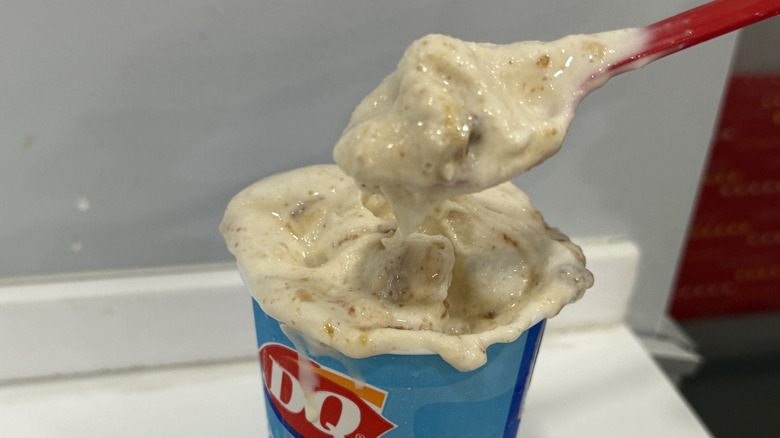 A spoonful of Dairy Queen's Caramel Apple Cheesecake Blizzard