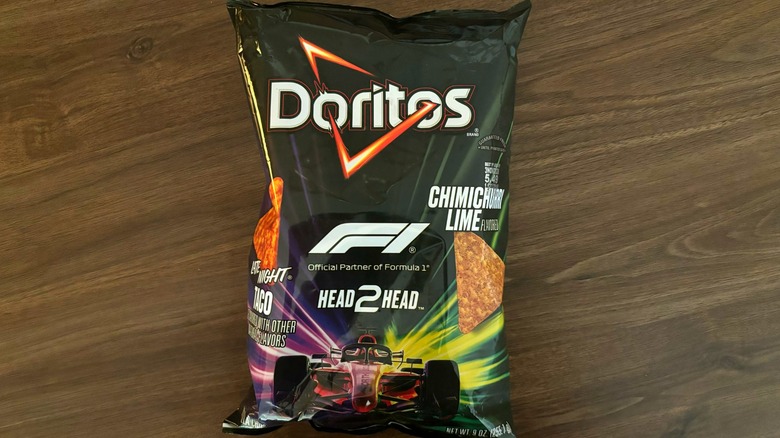 Bag of Doritos F1 Head2Head chips on table