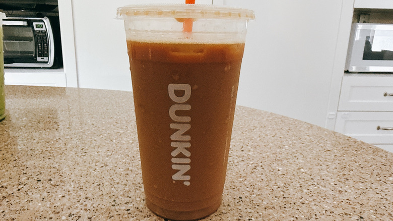 Dunkin' Banana Shakin' Espresso on granite counter