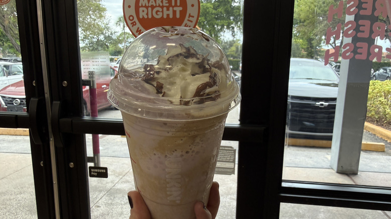 Creepy Coffee Chiller in front of Dunkin' door