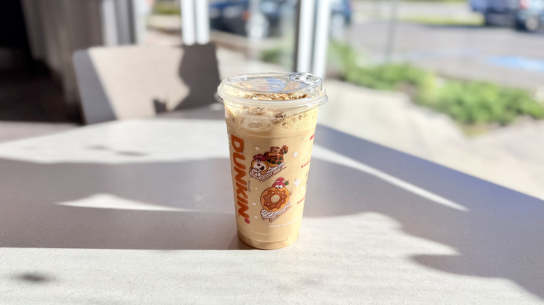 Cookie Butter Cloud Latte on a table