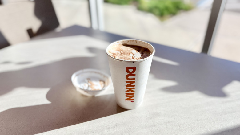 Peppermint Mocha Signature Latte on the table