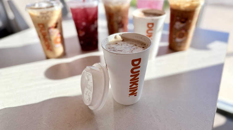 Toasted White Chocolate Signature Latte on the table