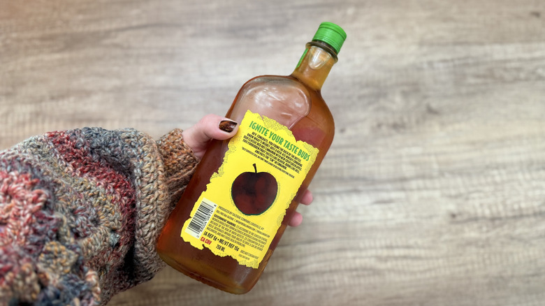 Back of Fireball Blazin' Apple bottle