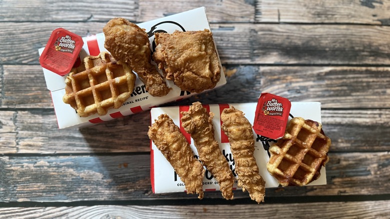 Fried Chicken and tenders and waffles