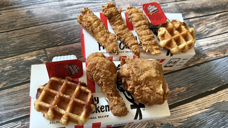 Fried Chicken and tenders and waffles