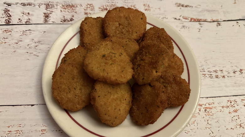 a plate of KFC's Fired Pickles