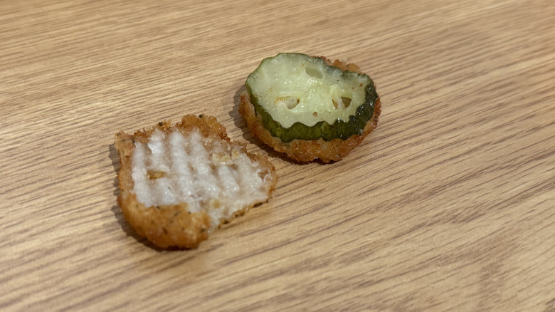 an opened Fried Pickle