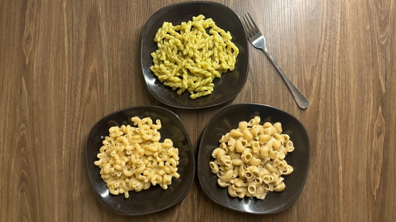 Kraft Mac & Cheese Restaurant Edition macaroni on three plates