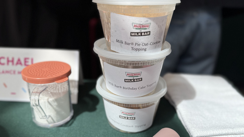 Krispy Kreme x Milk Bar ingredients in containers