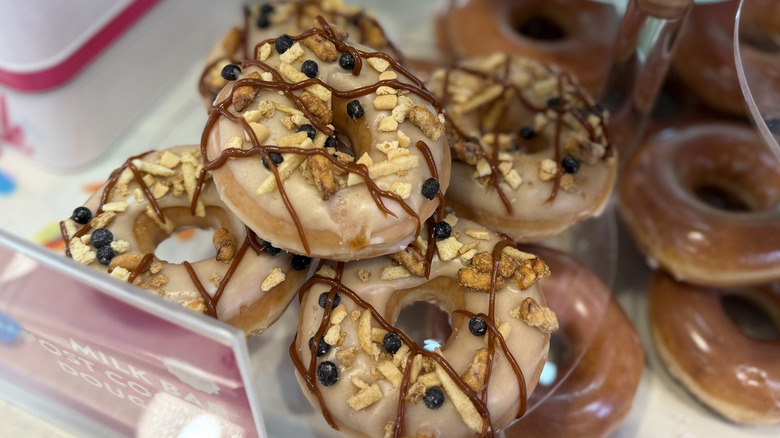 Compost Cookie Doughnuts on display