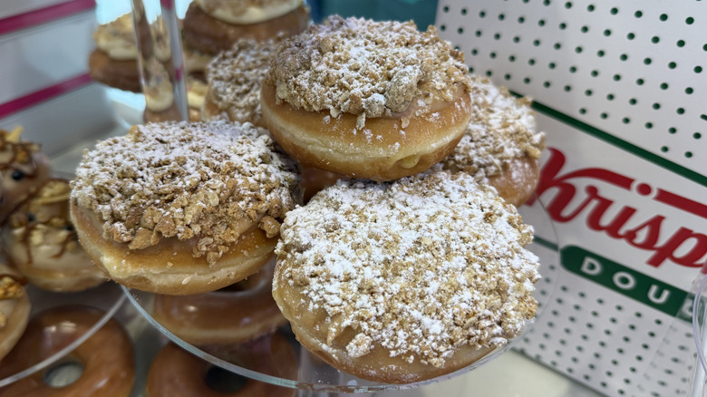 Milk Bar Pie Doughnuts on display with a box in the background