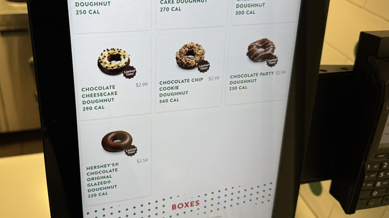 Krispy Kreme kiosk screen