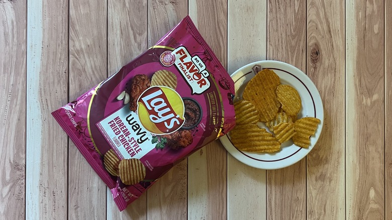 Lay's Wavy Korean-Style Fried Chicken chips
