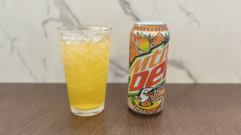 Poured can of soda
