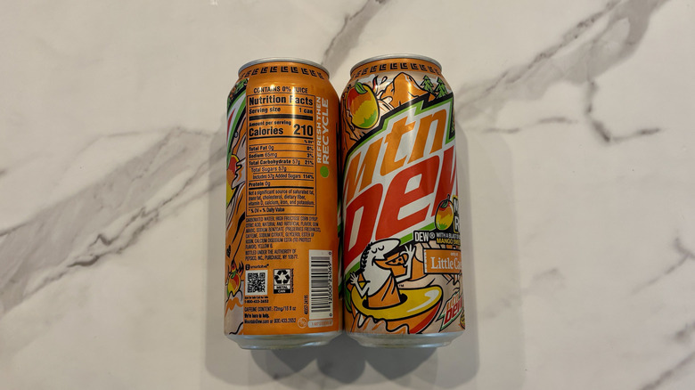 Front and back of cans