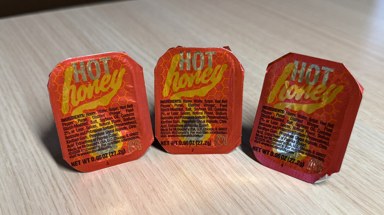 Three cups of Hot Honey sauce