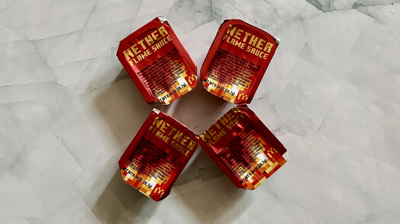 four McDonald's Nether Flame Sauces