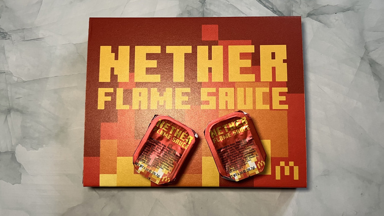 McDonald's Nether Flame Sauce on top of a box