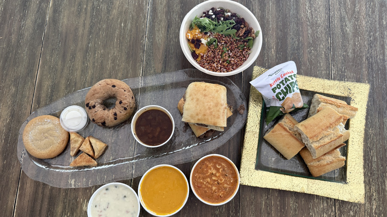 Panera fall menu items on wooden table