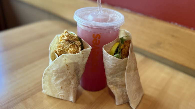 Two wraps and one drink