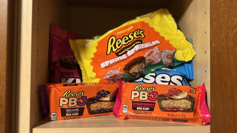 stacks of Reese's PB&J Big Cups