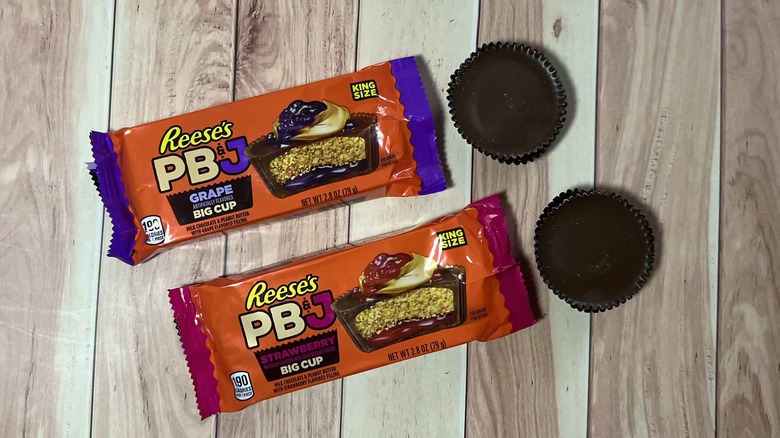 two Reese's PB&J Big Cups out of their package