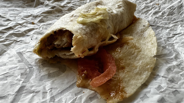 Sonic Honey Chipotle Crispy Tender Wrap on foil wrapper