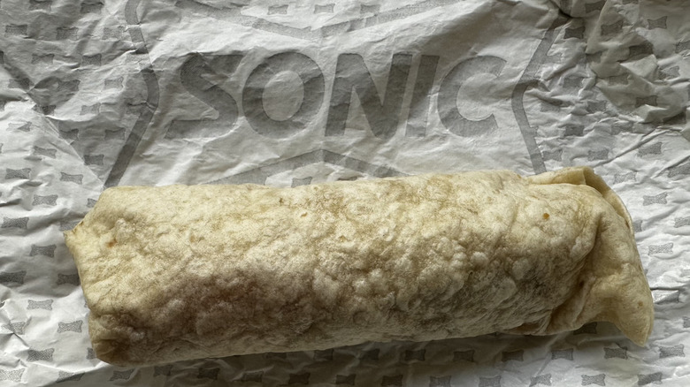 Sonic Crispy Tender Wrap in foil wrapper