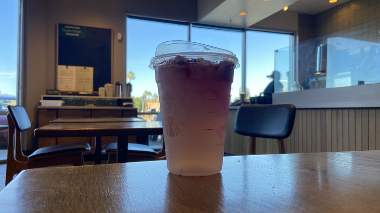 Cannon Ball Drink with Starbucks window in background