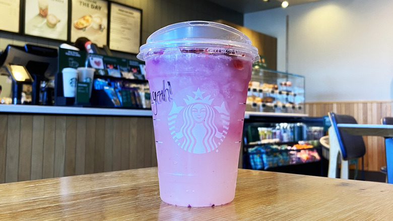 the Cannon Ball Drink on a Starbucks table
