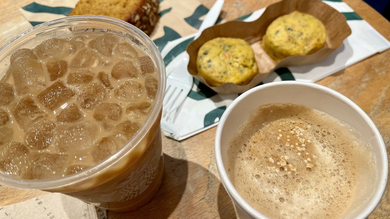 New Starbucks Pecan Oatmilk Cortado and Italian Sausage Egg Bites and returning Iced Pecan Crunch Oatmilk Latte
