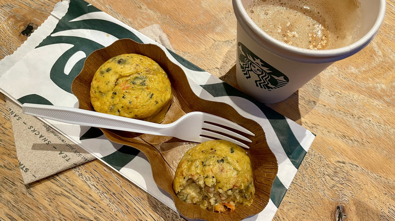 The new Pecan Cortado and Italian Sausage Egg Bites at Starbucks