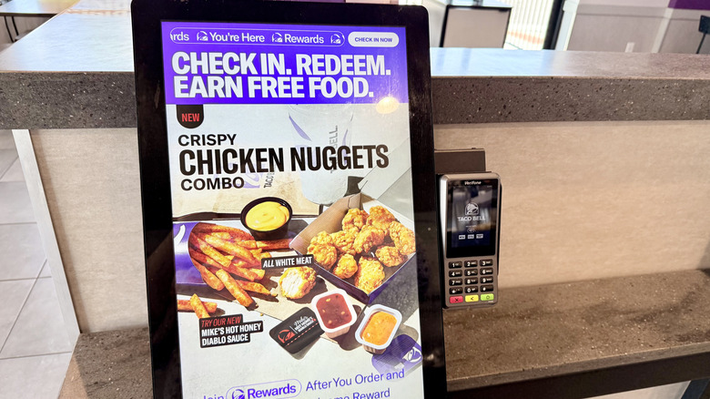 Ordering screen for Taco Bell