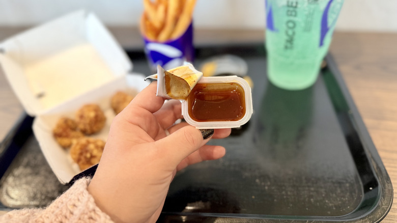 Open container of Mike's Hot Honey Diablo Sauce