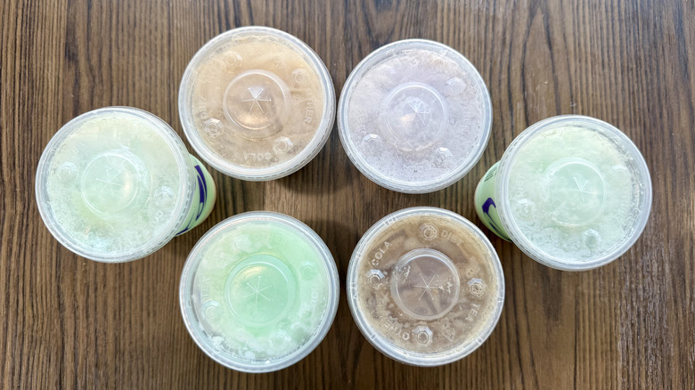 Looking at the dirty sodas from the top down