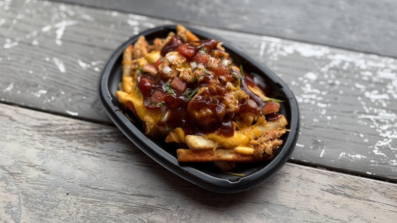 Loaded Fries with Sweet Chipotle BBQ sauce on top