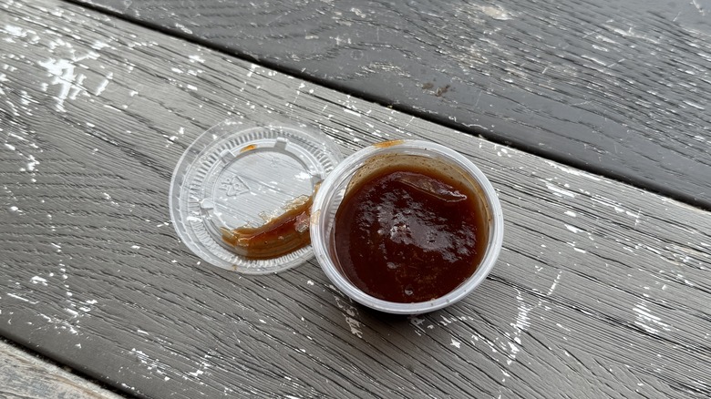 Sweet Chipotle BBQ sauce in cup
