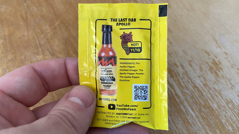 the back label of the Last Dab sachet