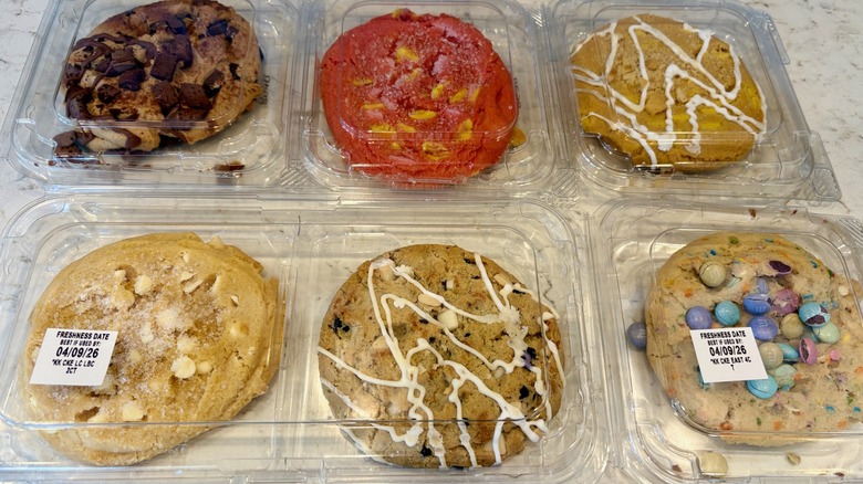 Six different flavors of King Krumb cookies that are dupes for Crumbl