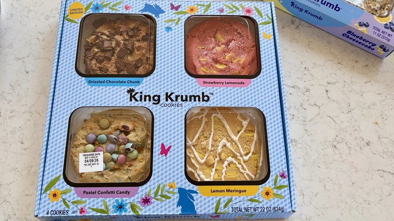 King Krumb Easter bakery cookies from Walmart in a blue box
