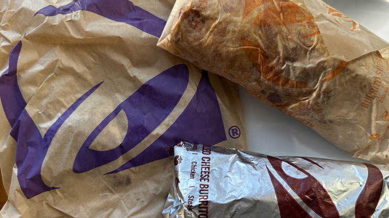 Taco Bell Fan Style Menu items in wrappers