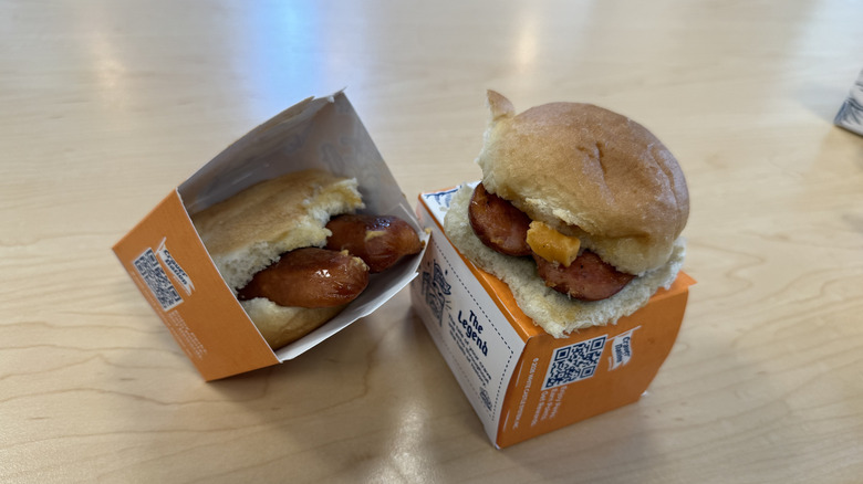 White Castle's Garage Beer Cheese Sausage Slider