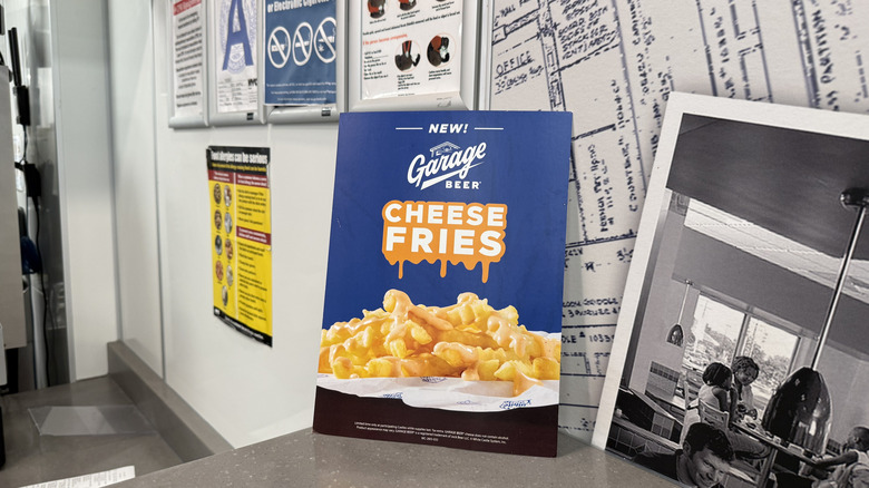 Garage Beer Cheese Fries sign