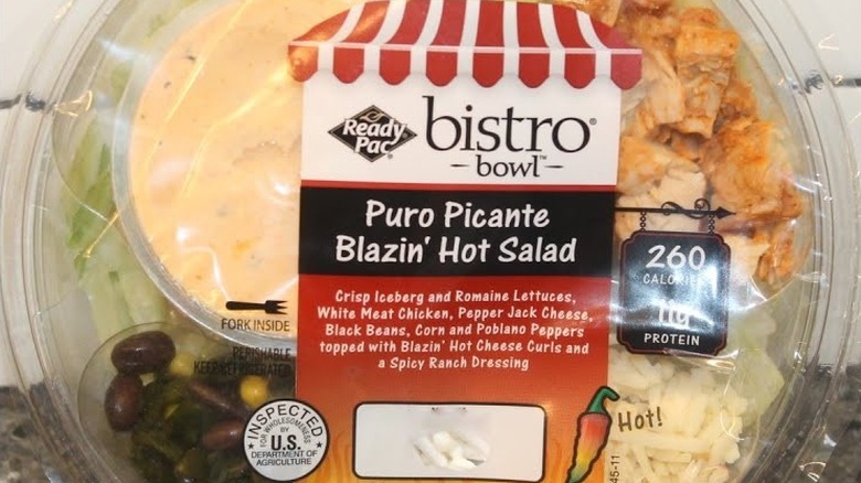 Close-up of Ready Pac hot salad bowl