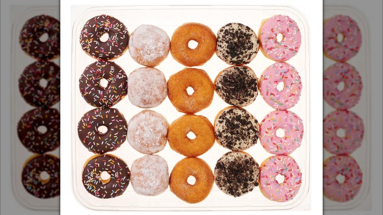 24 frosted and sugared donuts with sprinkles from Sam's Club