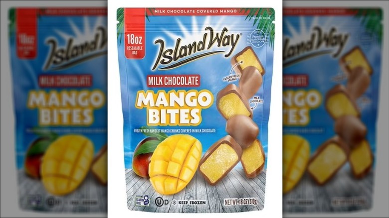 bag of Island Way milk chocolate mango bites